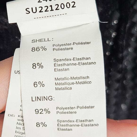 New Cupshe Metallic Black Plunge Ruched One-Piece Swim Suit Size Small Padded - Picture 14 of 15